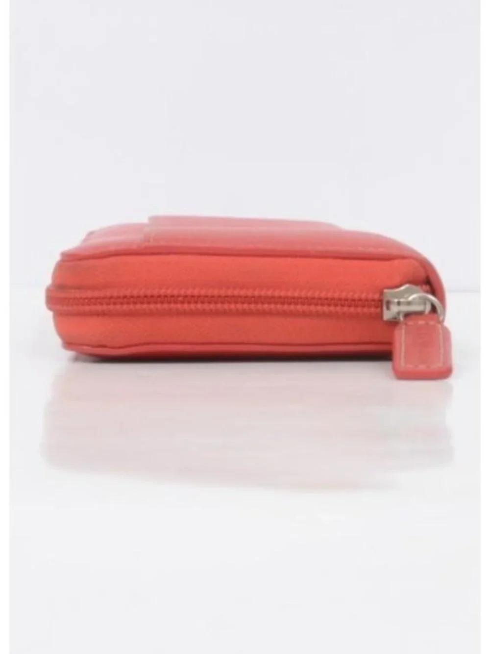 Levenger Accordion Full-Grain Orange Leather Women's Wallet AL10510